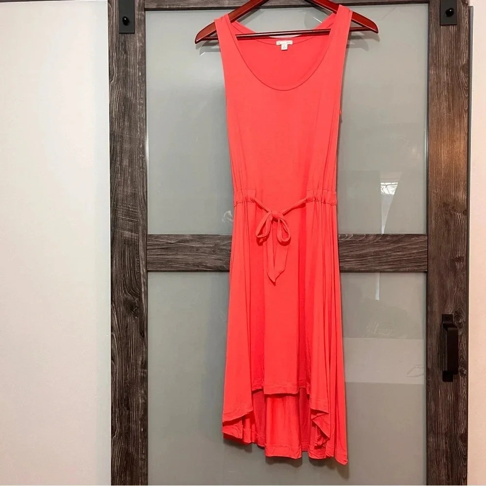 Gap Pink Tie Waist Sleeveless Dress XS High-Low Hem - Picture 1 of 8